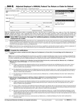 IRS Form 944X