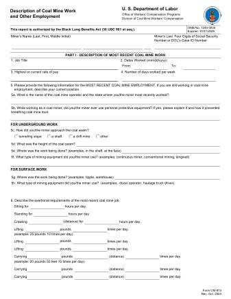 DOL Form CM 913