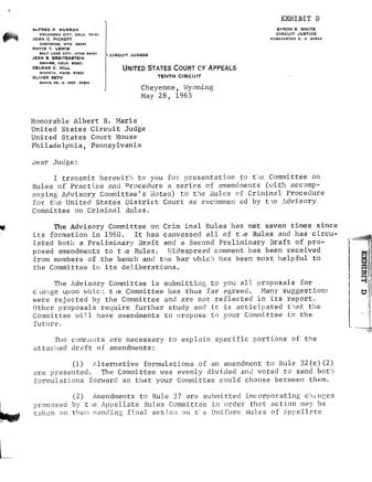 US Courts Form CR05 1965