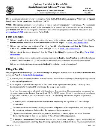 USCIS Form M-737