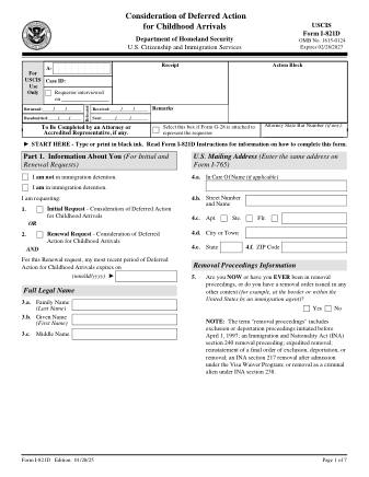 USCIS Form I-821D