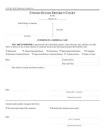 US Courts Form AO083