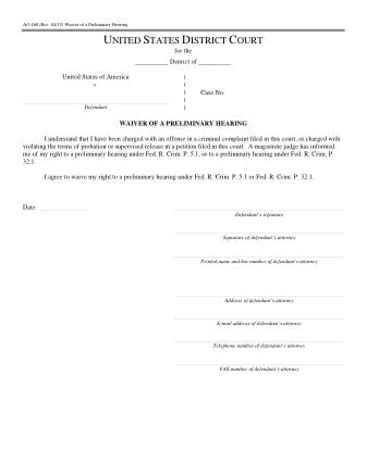 US Courts Form AO468