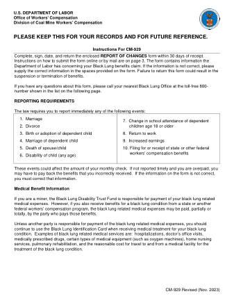 DOL Form CM 929