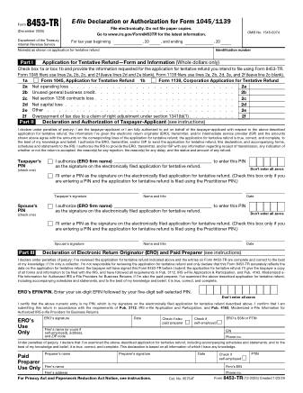 IRS Form 8453TR