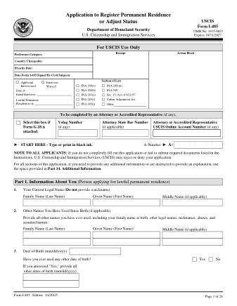 USCIS Form I-485