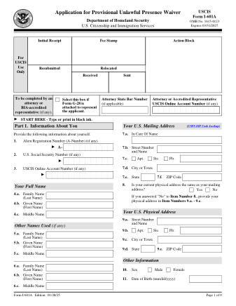 USCIS Form I-601A