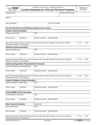 IRS Form 14335