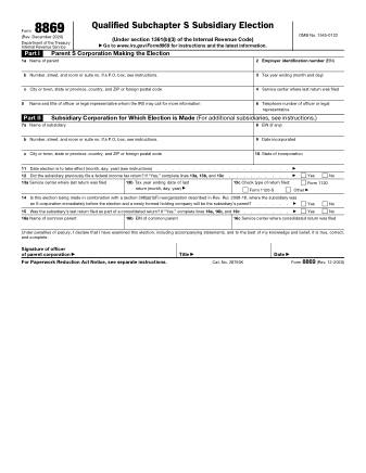 IRS Form 8869