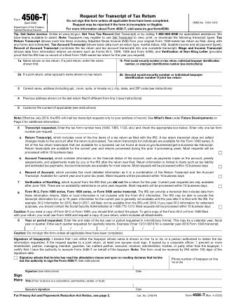 IRS Form 4506T