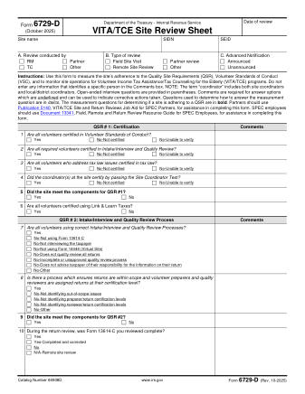 IRS Form 6729D