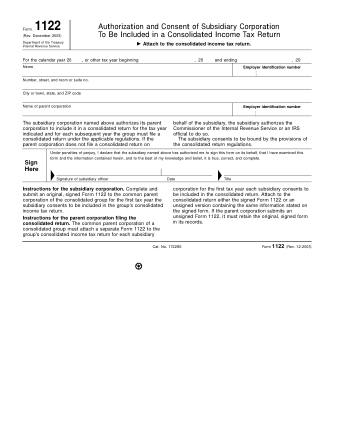 IRS Form 1122