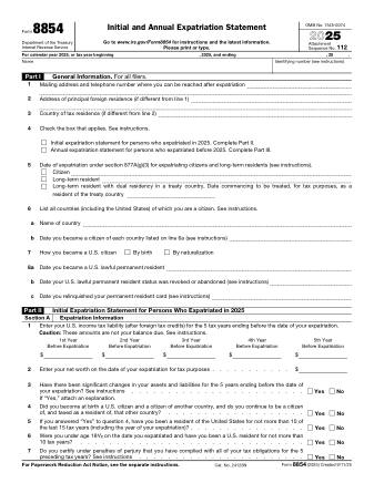 IRS Form 8854