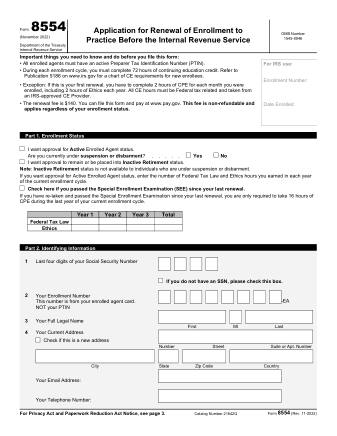 IRS Form 8554