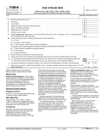 IRS Form 1125A