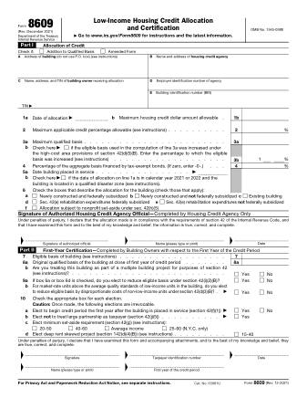 IRS Form 8609