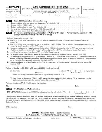IRS Form 8879PE