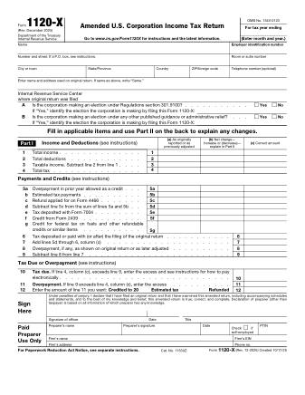 IRS Form 1120X