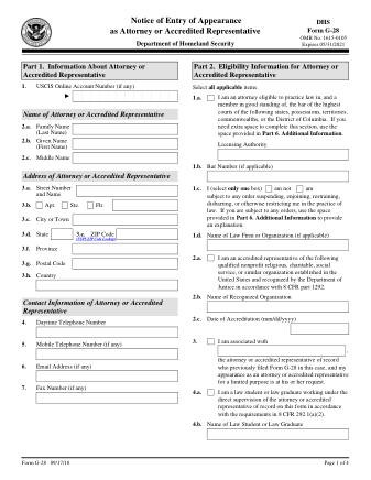 USCIS Form G-28