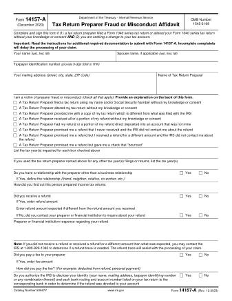 IRS Form 14157A