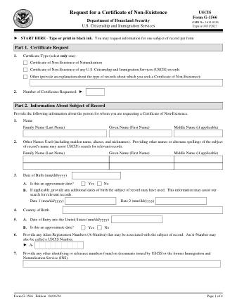 USCIS Form G-1566