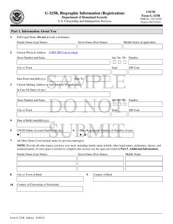 USCIS Form G-325R