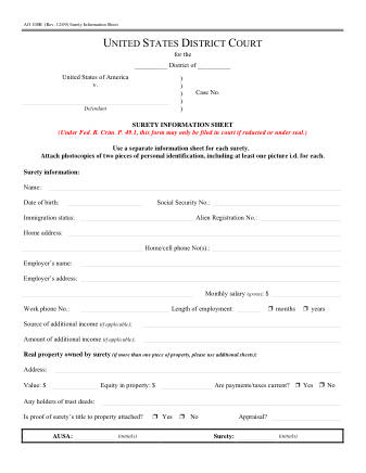 US Courts Form AO100B