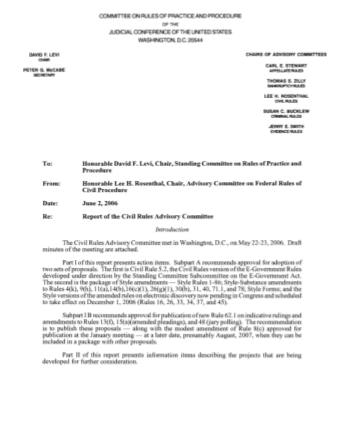 US Courts Form CV06 2006