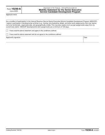 IRS Form 15230A