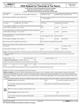 IRS Form 4506C