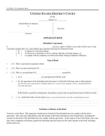 US Courts Form AO098