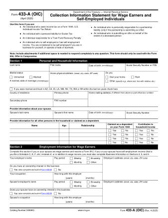 IRS Form 433AOI