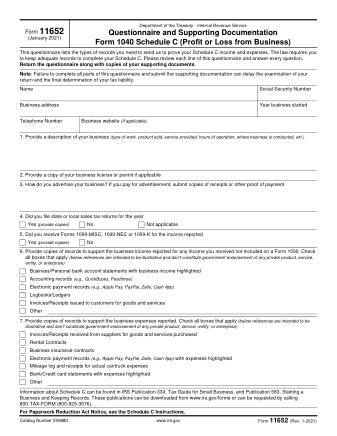 IRS Form 11652