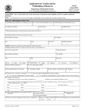 USCIS Form I-589