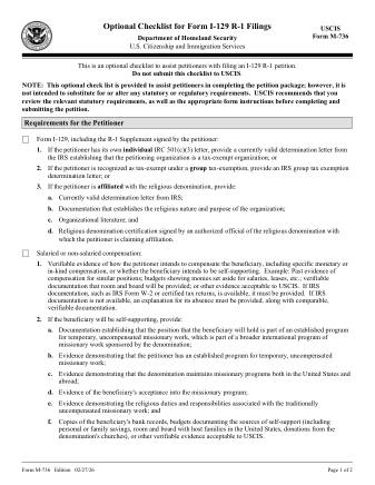 USCIS Form M-736