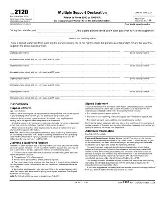 IRS Form 2120