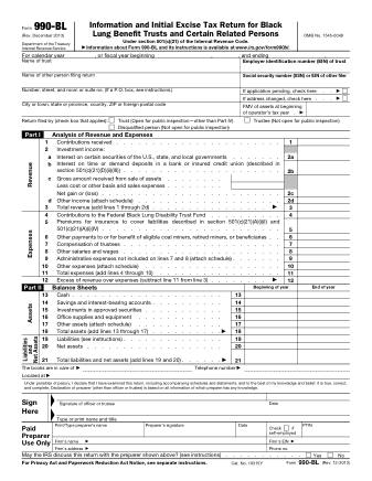 IRS Form 990BL