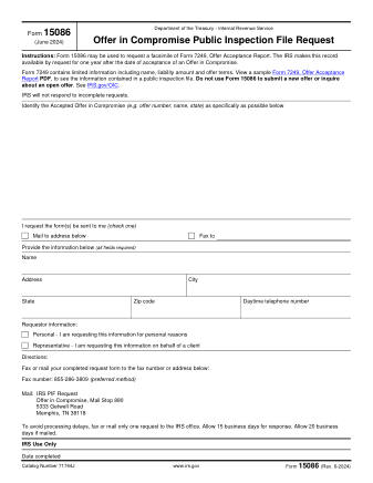 IRS Form 15086