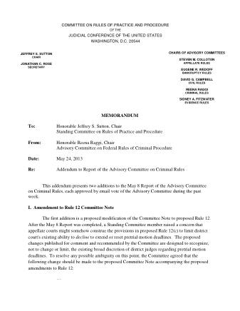 US Courts Form CR05 2013 ADDENDUM 0