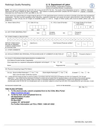 DOL Form CM 933B
