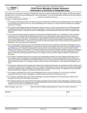 IRS Form 15314