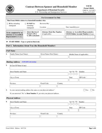 USCIS Form I-864A