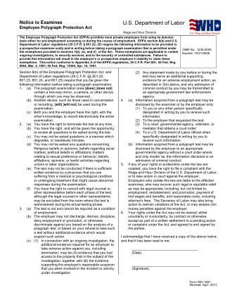 DOL Form WH1481