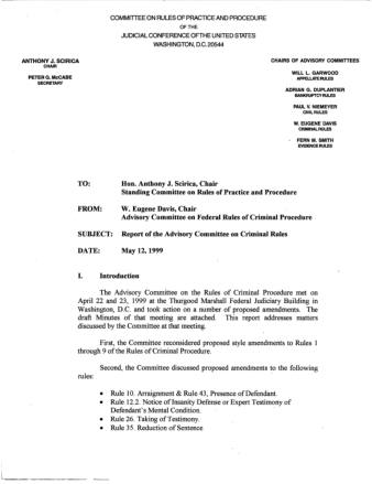 US Courts Form CR05 1999