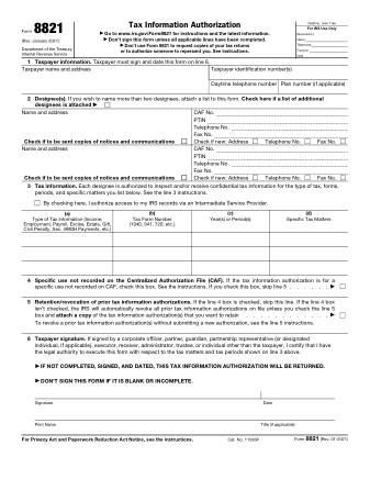 IRS Form 8821