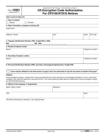 IRS Form 10301