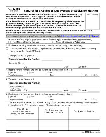 IRS Form 12153
