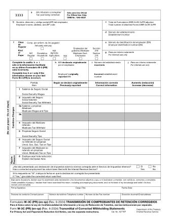 IRS Form W3CPR