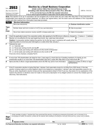 IRS Form 2553