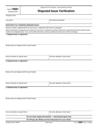 IRS Form 12661